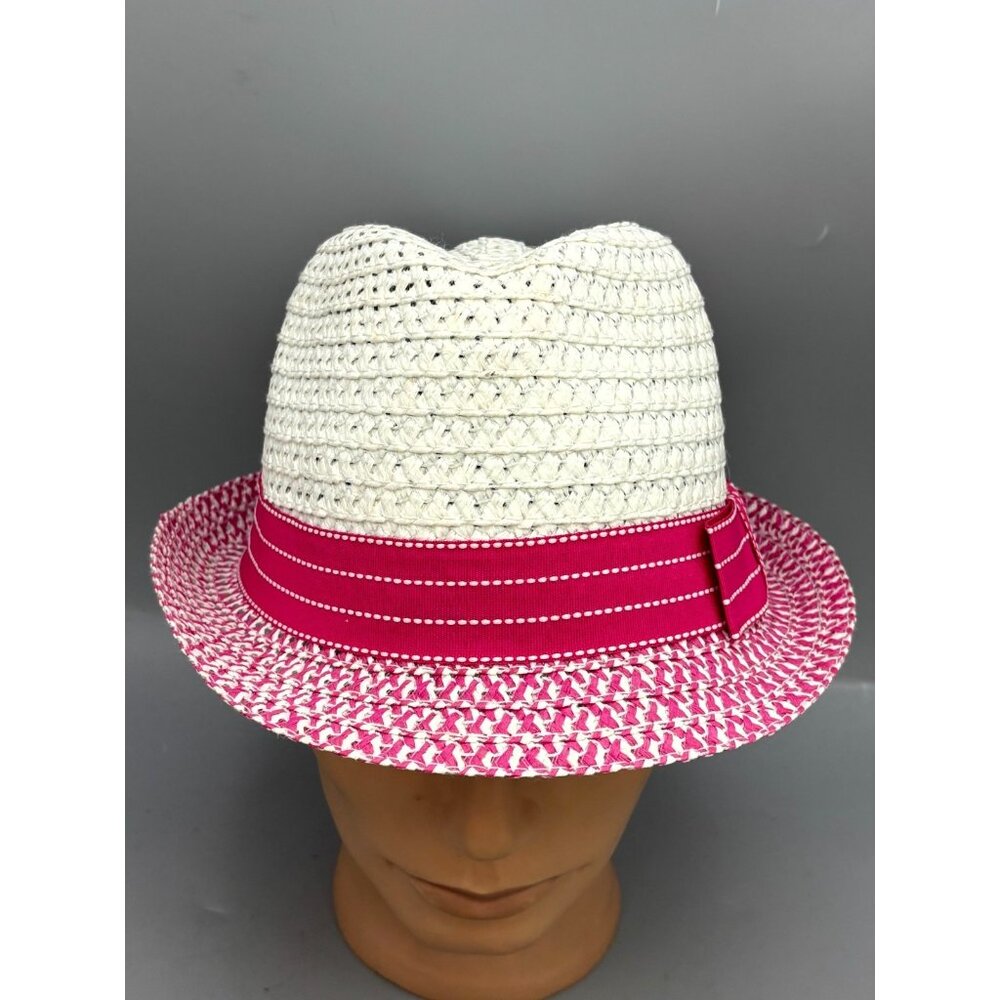 Jacobson Hat Company Havana Fedora Panama White Pink Wide Brim Outdoor 22"